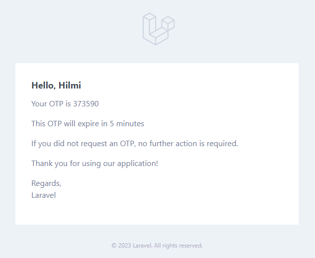 laravel sanctum rest api get otp